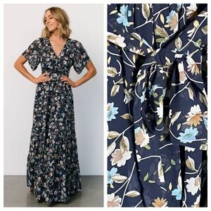 Baltic Born Floral Maxi Dress - Navy and Pastel